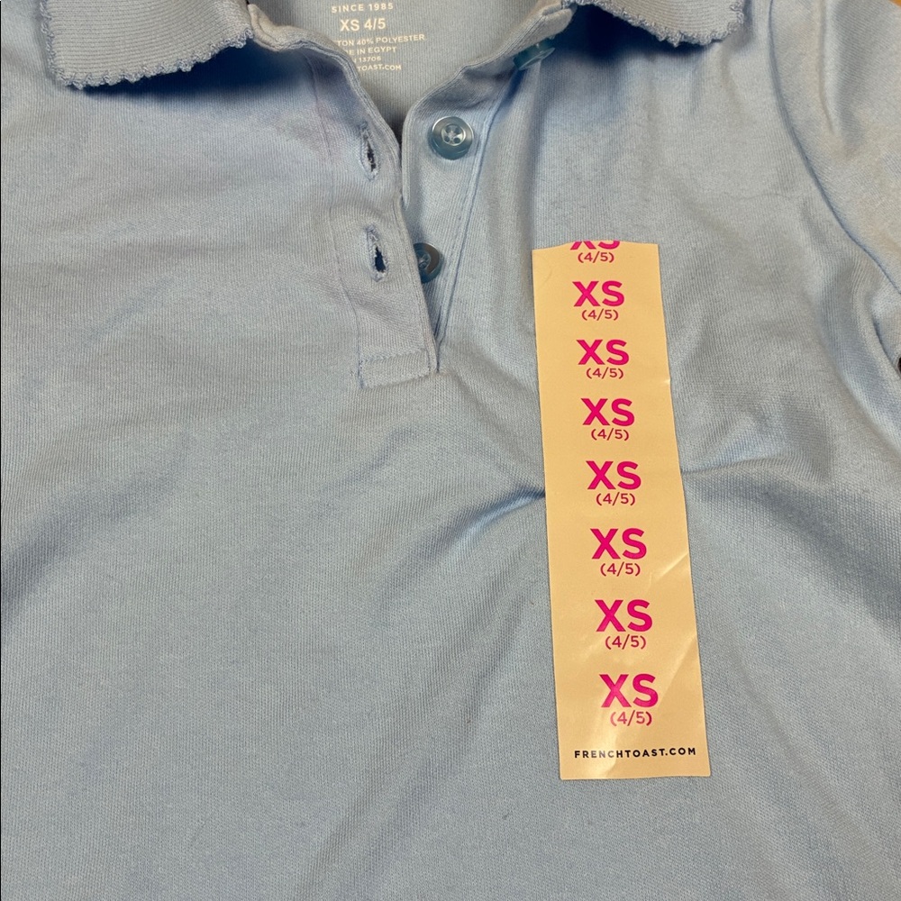 NWT French Toast Sky Blue Kids Polo Uniform Short Sleeve Shirt 4/5 - Picture 3 of 6